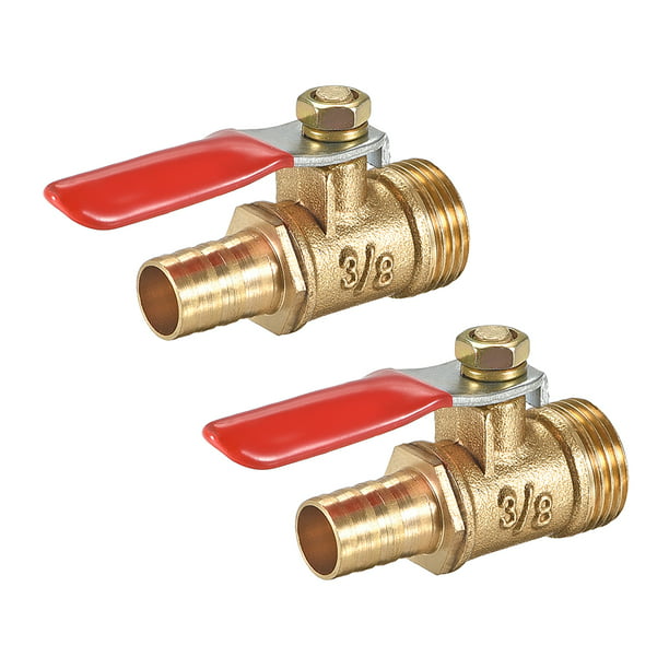 6mm 8mm 10mm 12mm Hose Barb Equal Two Way Brass Pneumatic Shut Off Ball Valve Pipe Fitting Connector Coupler Adapter Specification: 10mm hose barb 